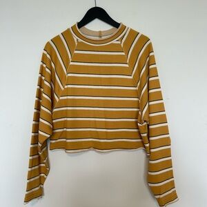 Free People Mustard and White Striped Lightweight Knit